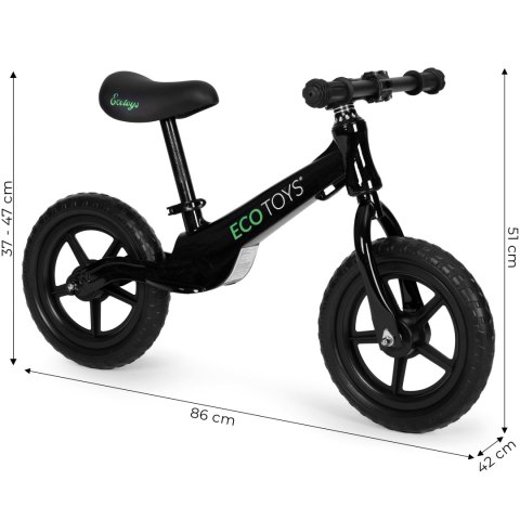 Rowerek rower biegowy dla dzieci jeździk koła EVA ECOTOYS czarny ECOTOYS Rowerek rower biegowy dla dzieci jeździk koła EVA ECOTOYS czarny ECOTOYS
