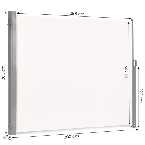 Składana markiza 300x200 cm boczna roleta parawan do ogrodu na taras beżowa MultiGarden Składana markiza 300x200 cm boczna roleta parawan do ogrodu na taras beżowa MultiGarden