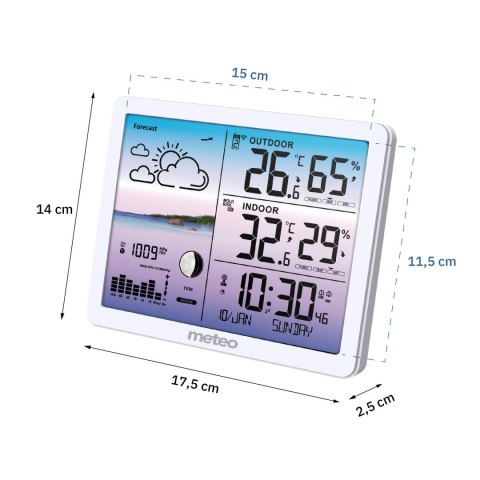 Stacja pogodowa METEO SP107 biała METEO Stacja pogodowa METEO SP107 biała METEO
