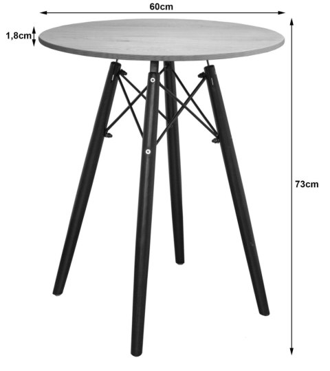 Stolik kawowy TODI nowoczesny skandynawski brązowy okrągły blat 60cm LEOBERT Stolik kawowy TODI nowoczesny skandynawski brązowy okrągły blat 60cm LEOBERT