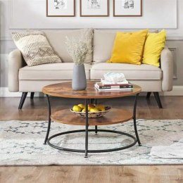 Stolik kawowy okrągły ława z półką industrial ModernHome ModernHome