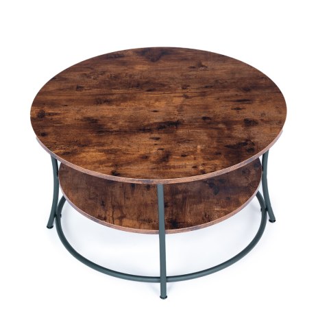 Stolik kawowy okrągły ława z półką industrial ModernHome ModernHome Stolik kawowy okrągły ława z półką industrial ModernHome ModernHome