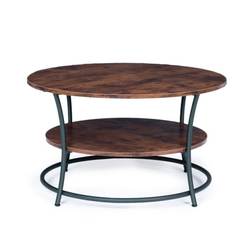 Stolik kawowy okrągły ława z półką industrial ModernHome ModernHome Stolik kawowy okrągły ława z półką industrial ModernHome ModernHome