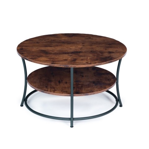 Stolik kawowy okrągły ława z półką industrial ModernHome ModernHome Stolik kawowy okrągły ława z półką industrial ModernHome ModernHome