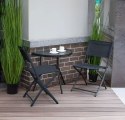 Stolik półokrągły szklany kawowy na balkon taras patio czarny MultiGarden
