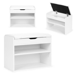 Szafka na buty z otwieranym siedziskiem 2 półki biała ModernHome ModernHome