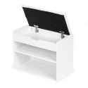 Szafka na buty z otwieranym siedziskiem 2 półki biała ModernHome ModernHome
