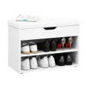Szafka na buty z otwieranym siedziskiem 2 półki biała ModernHome ModernHome