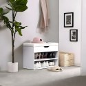 Szafka na buty z otwieranym siedziskiem 2 półki biała ModernHome ModernHome