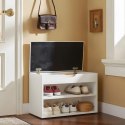 Szafka na buty z otwieranym siedziskiem 2 półki biała ModernHome ModernHome