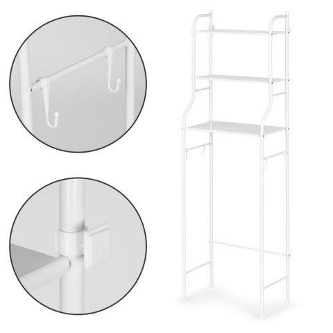 Wysoki regał WC łazienkowy nad sedes 3 półki aluminiowa konstrukcja ModernHome Wysoki regał WC łazienkowy nad sedes 3 półki aluminiowa konstrukcja ModernHome