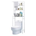 Wysoki regał WC łazienkowy nad sedes 3 półki aluminiowa konstrukcja ModernHome