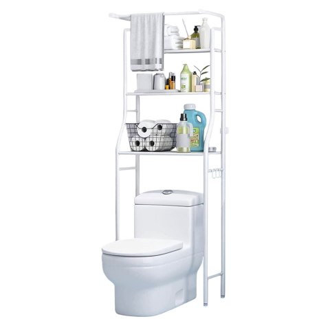 Wysoki regał WC łazienkowy nad sedes 3 półki aluminiowa konstrukcja ModernHome Wysoki regał WC łazienkowy nad sedes 3 półki aluminiowa konstrukcja ModernHome