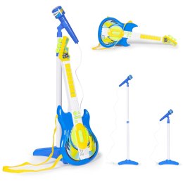 Zestaw gitara elektryczna mikrofon statyw dla dzieci MP3 - niebieska MULTISTORE