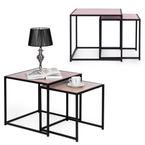 Zestaw stolików kawowych 2 szt. lofotwy design ModernHome Zestaw stolików kawowych 2 szt. lofotwy design ModernHome