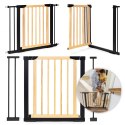 Bramka barierka zabezpieczająca 74-100 cm na schody i drzwi metal drewno dodatkowe panele ECOTOYS