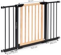 Bramka barierka zabezpieczająca 74-130 cm na schody i drzwi metal drewno dodatkowe panele ECOTOYS