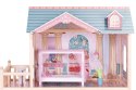 Domek dla lalek duży drewniany 3 piętra 11 mebelków ECOTOYS ECOTOYS