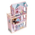 Domek dla lalek duży drewniany 3 piętra 11 mebelków ECOTOYS ECOTOYS
