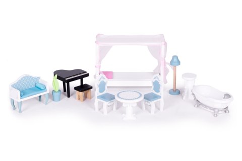 Domek dla lalek duży drewniany 3 piętra 11 mebelków ECOTOYS ECOTOYS Domek dla lalek duży drewniany 3 piętra 11 mebelków ECOTOYS ECOTOYS