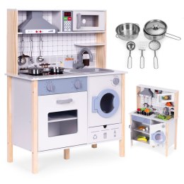 Drewniana kuchnia dla dzieci dźwięki LED piekarnik pralka akcesoria kuchenne ECOTOYS ECOTOYS