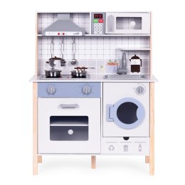 Drewniana kuchnia dla dzieci dźwięki LED piekarnik pralka akcesoria kuchenne ECOTOYS ECOTOYS