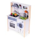 Drewniana kuchnia dla dzieci dźwięki LED piekarnik pralka akcesoria kuchenne ECOTOYS ECOTOYS