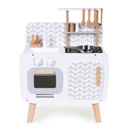 Drewniana kuchnia dla dzieci retro piekarnik palniki zlew akcesoria kuchenne ECOTOYS ECOTOYS