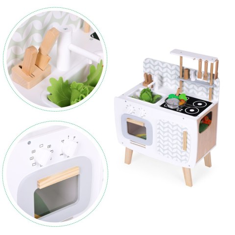 Drewniana kuchnia dla dzieci retro piekarnik palniki zlew akcesoria kuchenne ECOTOYS ECOTOYS Drewniana kuchnia dla dzieci retro piekarnik palniki zlew akcesoria kuchenne ECOTOYS ECOTOYS