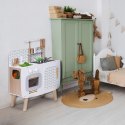 Drewniana kuchnia dla dzieci retro piekarnik palniki zlew akcesoria kuchenne ECOTOYS ECOTOYS