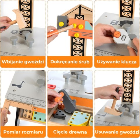 Drewniany warsztat dla dzieci stół narzędziowy ECOTOYS ECOTOYS Drewniany warsztat dla dzieci stół narzędziowy ECOTOYS ECOTOYS