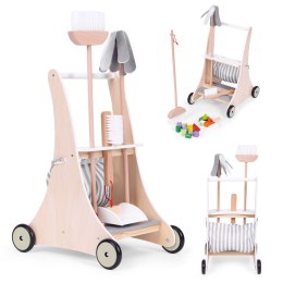 Drewniany zestaw do sprzątania wózek ECOTOYS ECOTOYS