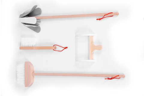 Drewniany zestaw do sprzątania wózek ECOTOYS ECOTOYS Drewniany zestaw do sprzątania wózek ECOTOYS ECOTOYS