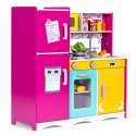 Duża drewniana kuchnia dla dzieci kolorowa otwierana lodówka piekarnik mikrofalówka ECOTOYS ECOTOYS