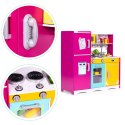 Duża drewniana kuchnia dla dzieci kolorowa otwierana lodówka piekarnik mikrofalówka ECOTOYS ECOTOYS