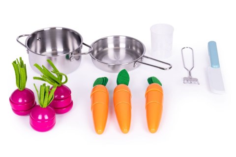 Duża drewniana kuchnia dla dzieci z warzywniakiem i akcesoriami ECOTOYS ECOTOYS Duża drewniana kuchnia dla dzieci z warzywniakiem i akcesoriami ECOTOYS ECOTOYS