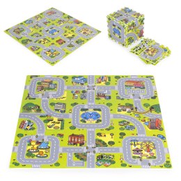 Duża mata piankowa EVA dla dzieci Miasto 90,5x90,5 cm 21 el. ECOTOYS ECOTOYS