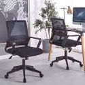 Fotel biurowy obrotowe krzesło wyprofilowane regulowana wysokość czarne ModernHome ModernHome