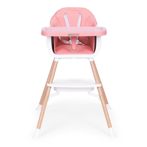 Fotelik krzesełko do karmienia dzieci 2w1 różowy ECOTOYS ECOTOYS Fotelik krzesełko do karmienia dzieci 2w1 różowy ECOTOYS ECOTOYS