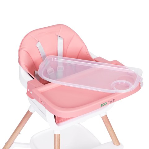 Fotelik krzesełko do karmienia dzieci 2w1 różowy ECOTOYS ECOTOYS Fotelik krzesełko do karmienia dzieci 2w1 różowy ECOTOYS ECOTOYS
