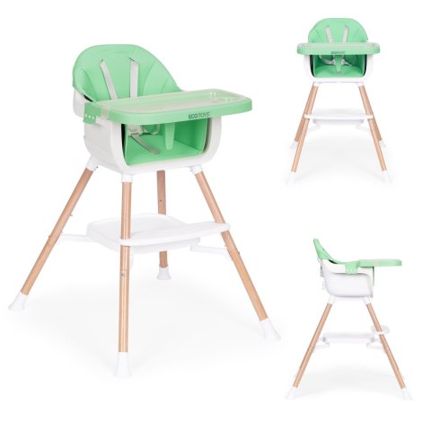 Fotelik krzesełko do karmienia dzieci 2w1 zielony ECOTOYS ECOTOYS Fotelik krzesełko do karmienia dzieci 2w1 zielony ECOTOYS ECOTOYS