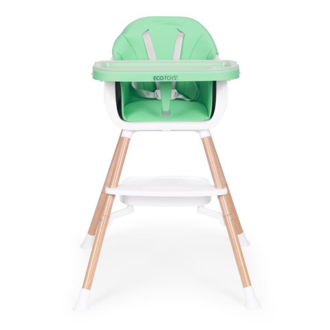 Fotelik krzesełko do karmienia dzieci 2w1 zielony ECOTOYS ECOTOYS Fotelik krzesełko do karmienia dzieci 2w1 zielony ECOTOYS ECOTOYS