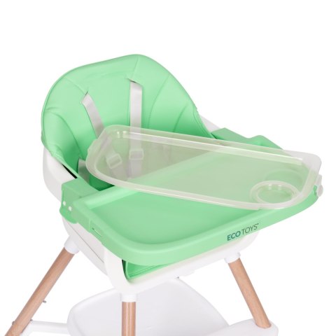 Fotelik krzesełko do karmienia dzieci 2w1 zielony ECOTOYS ECOTOYS Fotelik krzesełko do karmienia dzieci 2w1 zielony ECOTOYS ECOTOYS