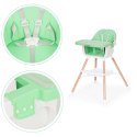 Fotelik krzesełko do karmienia dzieci 2w1 zielony ECOTOYS ECOTOYS