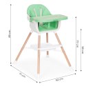 Fotelik krzesełko do karmienia dzieci 2w1 zielony ECOTOYS ECOTOYS