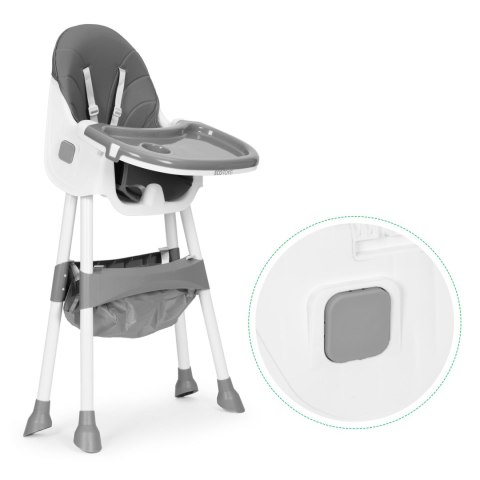 Fotelik krzesełko do karmienia dzieci tacka kosz 5 punktowe pasy szary ECOTOYS ECOTOYS Fotelik krzesełko do karmienia dzieci tacka kosz 5 punktowe pasy szary ECOTOYS ECOTOYS