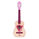 Gitara dla dzieci różowa duża - 34` drewniana 6 strun metalowe i nylonowe ECOTOYS ECOTOYS