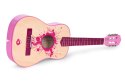 Gitara dla dzieci różowa duża - 34` drewniana 6 strun metalowe i nylonowe ECOTOYS ECOTOYS