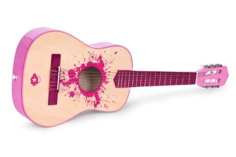 Gitara dla dzieci różowa duża - 34` drewniana 6 strun metalowe i nylonowe ECOTOYS ECOTOYS Gitara dla dzieci różowa duża - 34` drewniana 6 strun metalowe i nylonowe ECOTOYS ECOTOYS