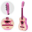 Gitara dla dzieci różowa duża - 34` drewniana 6 strun metalowe i nylonowe ECOTOYS ECOTOYS